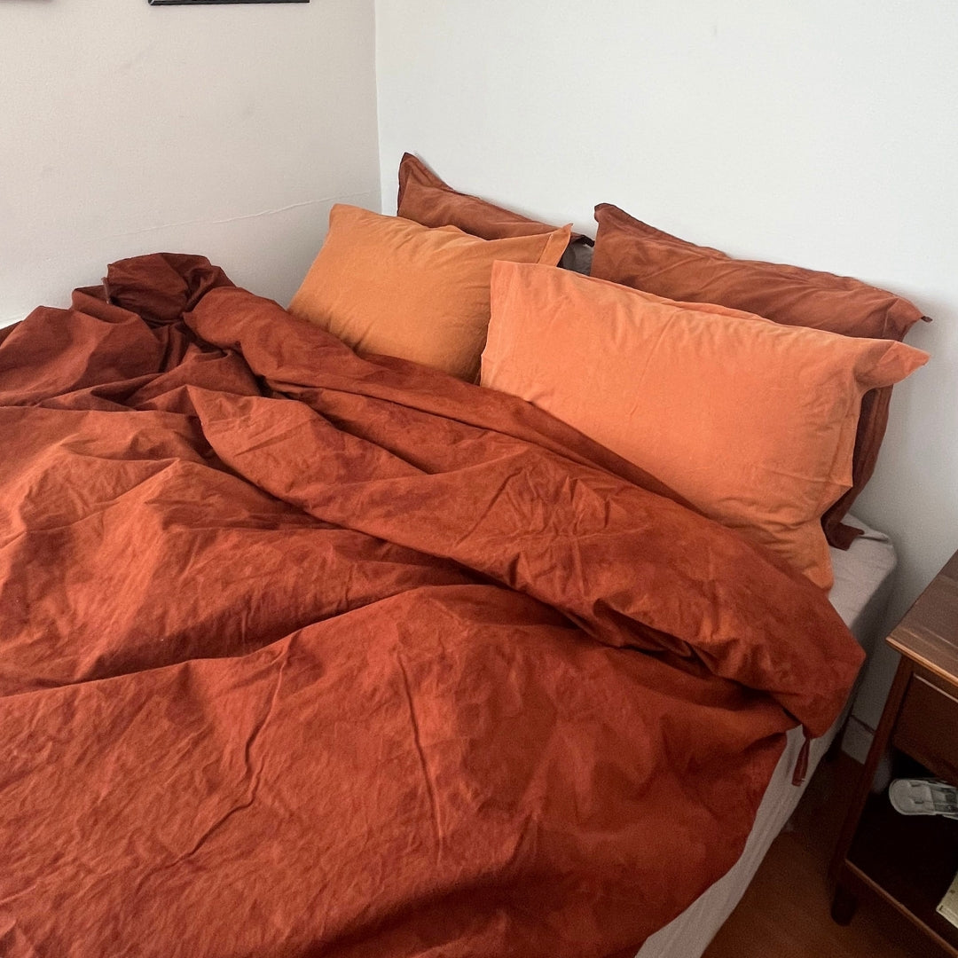 Rippled Rust Duvet Set