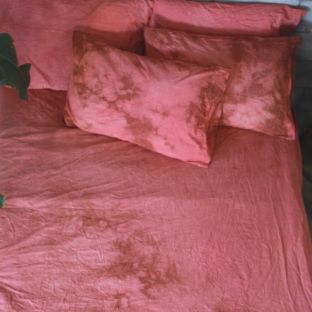 Marbled Madder Fitted Sheet Set