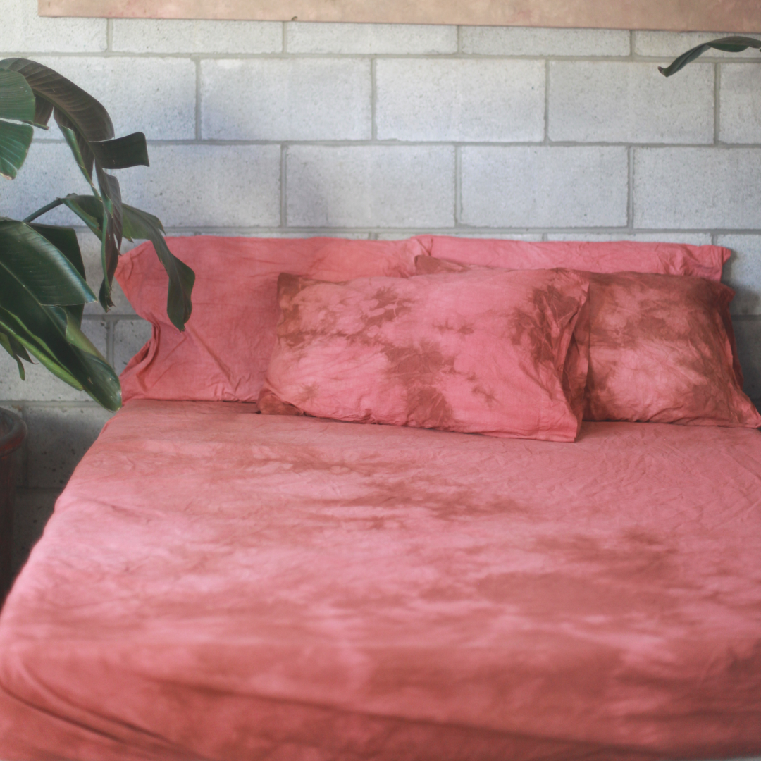 Marbled Madder Fitted Sheet Set